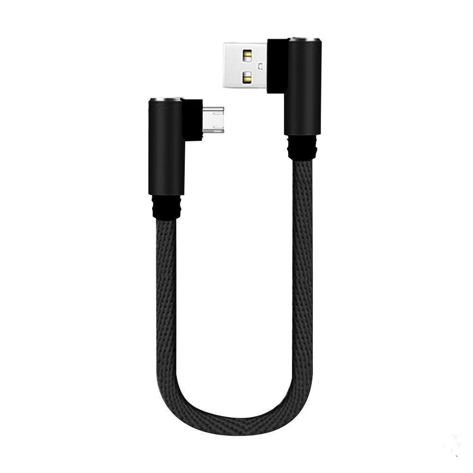 Universell 25cm USB to Type C Short Charging Cable Elbow 90 Degree USB C Micro USB Aluminium Blue Red Black Gold