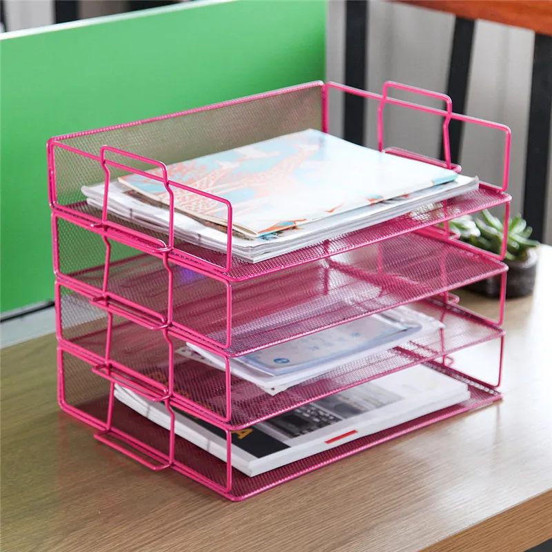 

Office Supplies Metal Desktop File Holder File Box Four Layer File Holder A4 Information Rack Office Storage Rack