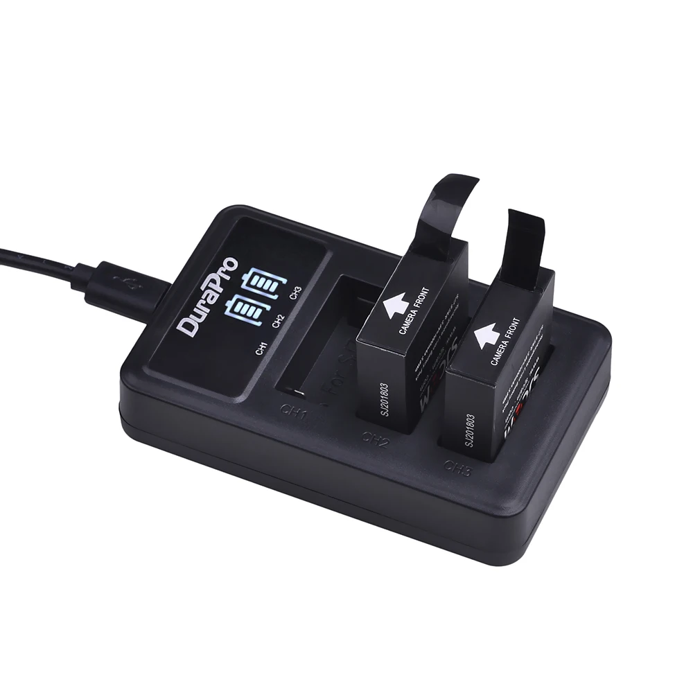 4PC Original SJCAM SJ7 3.8V 1000mAh Rechargeable Battery+ LED 3-Slots USB Battery Charger for SJCAM SJ7 Action Sports DV Camera