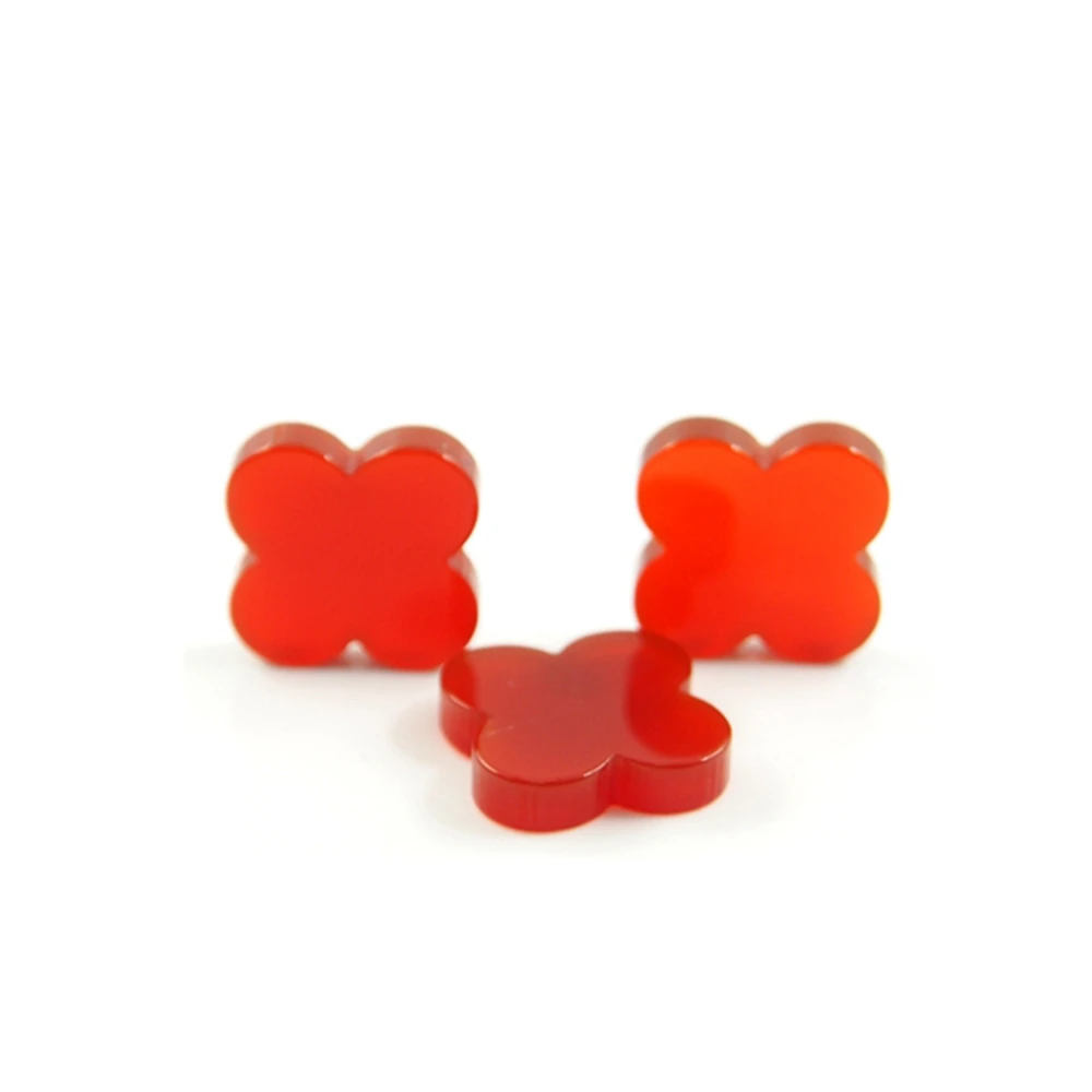 

6*6 mm 50 Piece/a lot Four-leaf clover Red agate Loose gemstone for brand jewelry