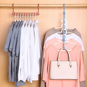 

2019 New arrival Clothes coat hanger organizer 9 Hole closet hanger space saver cabide clothes hanger Hook Hangers for Clothes