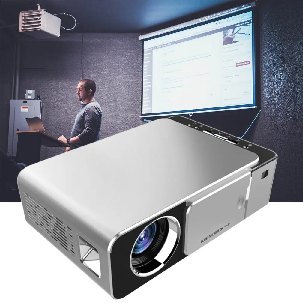 US Plus T5 Projector Mini 720P Portable Home Office Support Hd 1080P Projector 30-200 Inch Projection Picture Size
