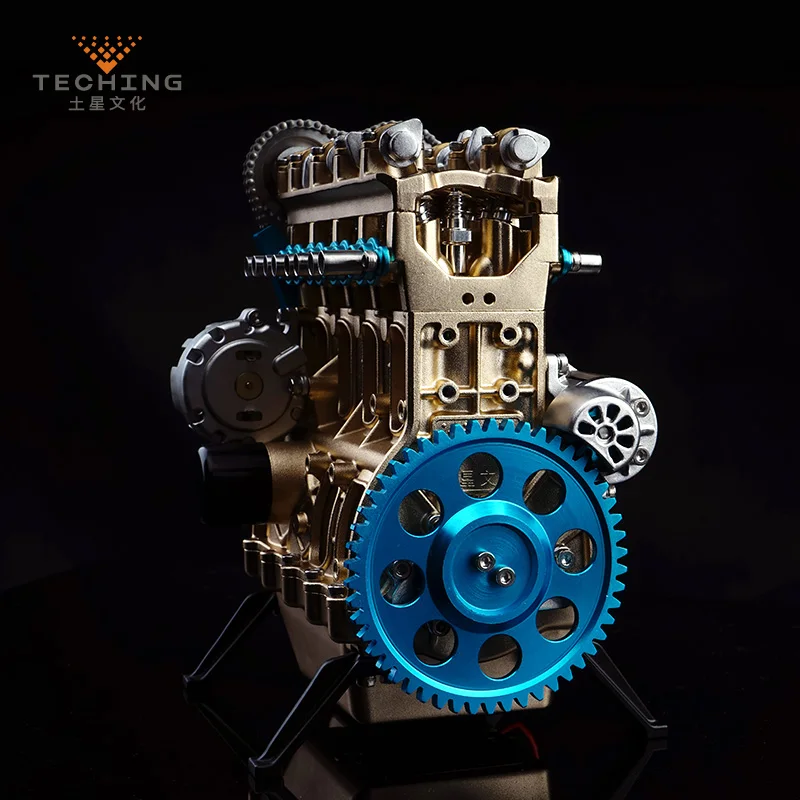 Полностью металлический сборный четырехцилиндровый встроенный бензиновый двигатель модель строительных комплектов для изучения игрушек