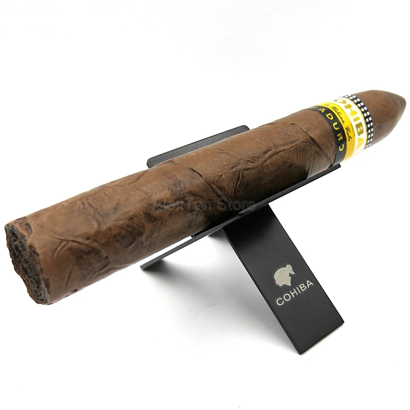 COHIBA Классическая пепельница из нержавеющей стали, держатель для сигар, металлический пакет, складная подставка для сигар, карманный портативный