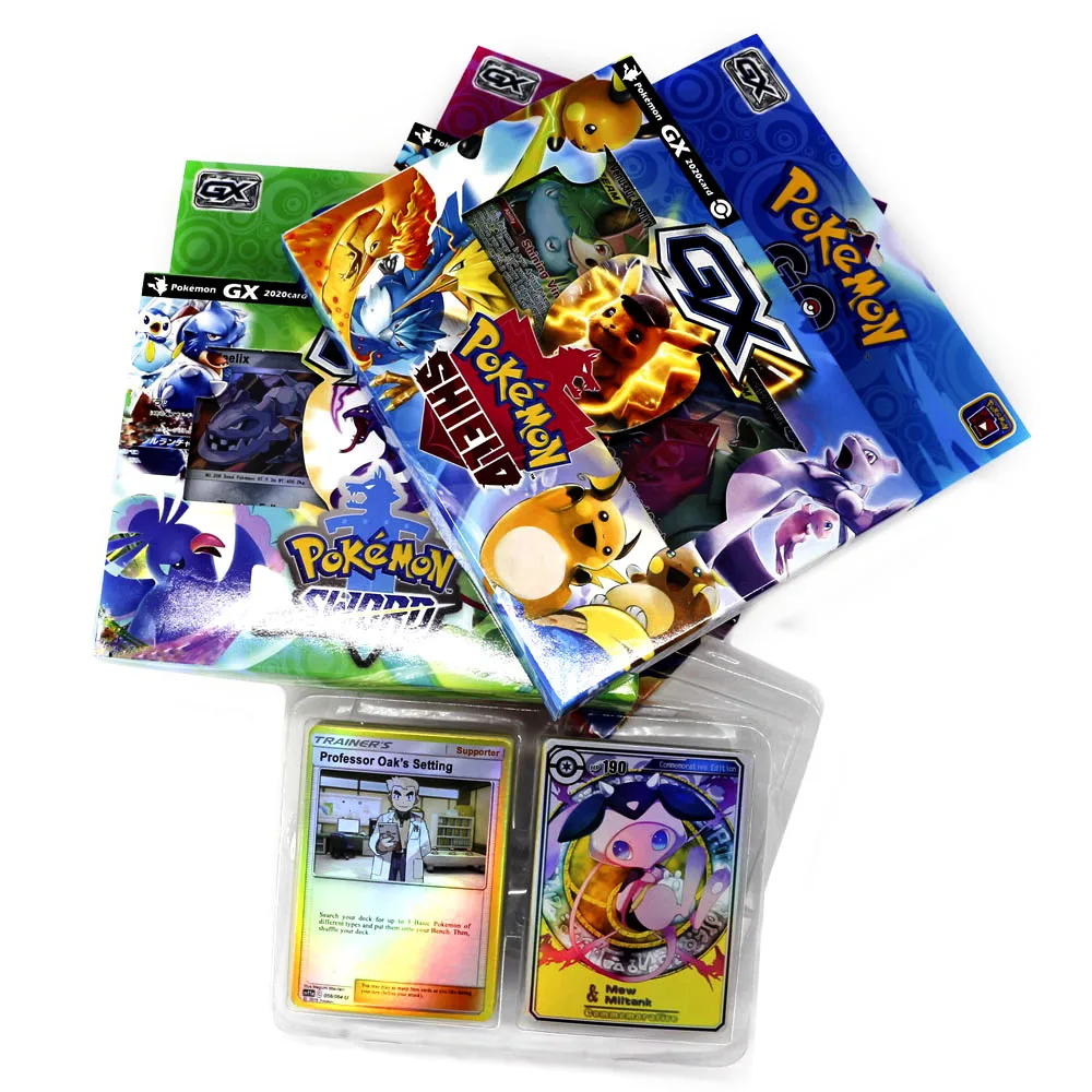 

New Pokemon Card Board Game Sword Shield Collection Shining Box Trainer GX Flash Cards Energy Tag Team 56pcs Toys for Kids