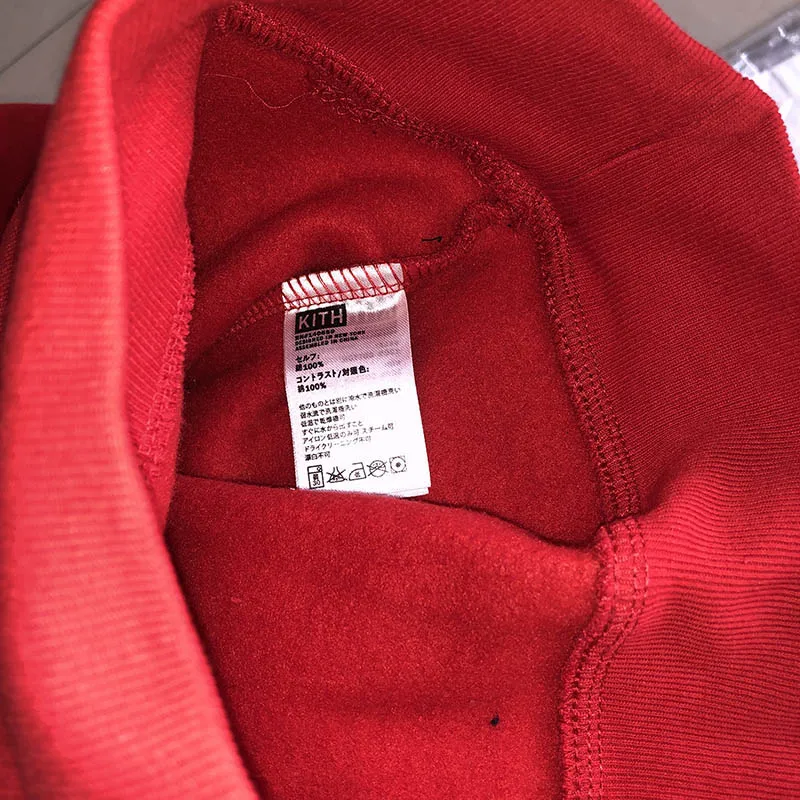 Вышивка Kith худи с принтом коробки для мужчин и женщин 1:1 высокого качества хлопок хип хоп Уличная одежда KITH толстовки черный красный розовый KITH пуловер