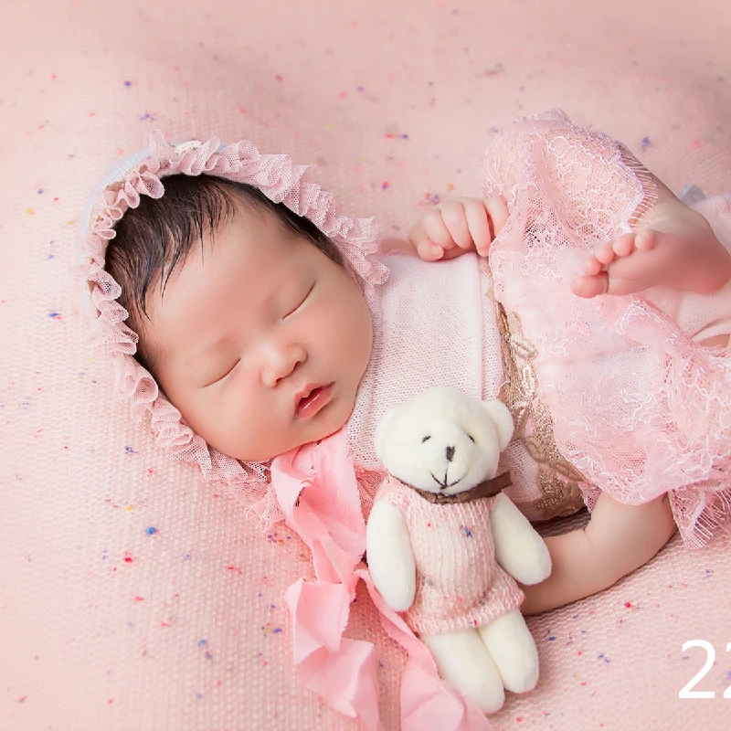 2020 Newborn Photography Props Baby Hat Headband Lace Romper Bodysuits Outfit Baby Girl Dress Clothing Baby Photo Props
