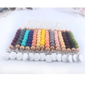 

Pacifier Clips Chain Silicone Beads BPA Free DIY Dummy Clip Holder Soother Chains Baby Teething Toys Chew Gifts