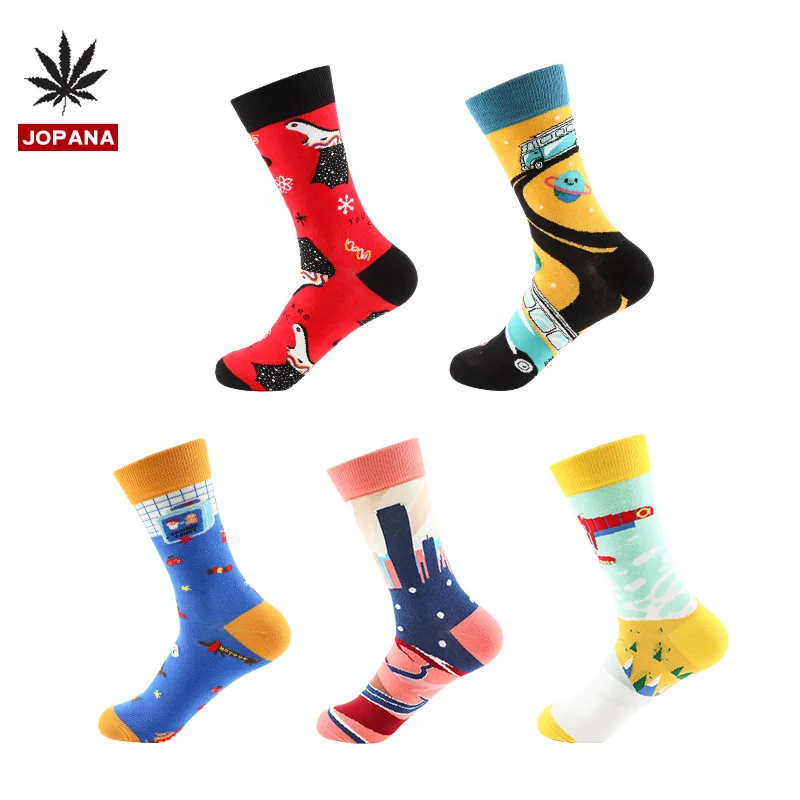 

Bus Colorful Sock Mens Long Man Painting Adult Happy Men's Standard Sox Art Plant Socks Cotton Autumn Female Trendy Calcetines