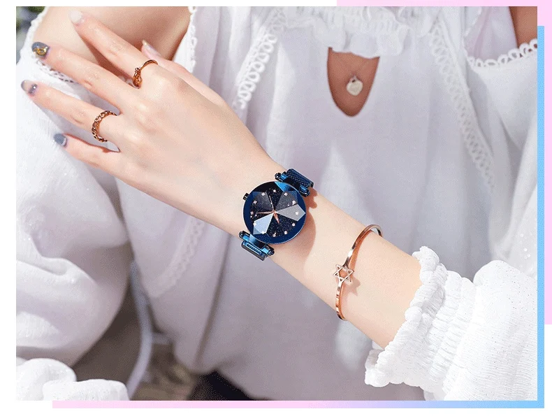Reloj mujer, женские часы, звездное небо, часы с бриллиантами, кварцевые роскошные женские часы, наручные часы для женщин, Relogio Feminino