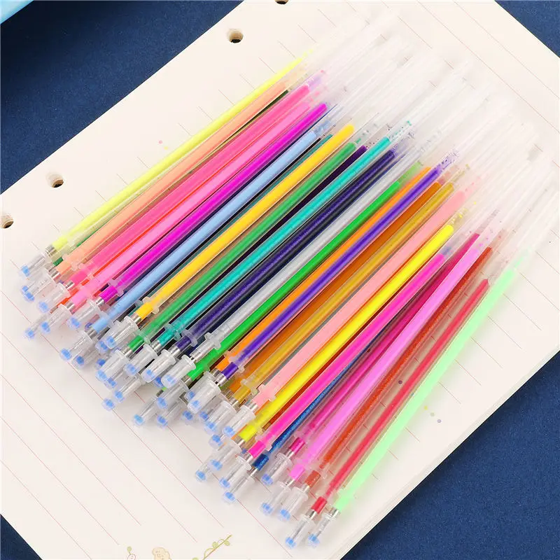 12/24/36/48 Colors Gel Pen Refills DIY Fluorescent Watercolor Drawing