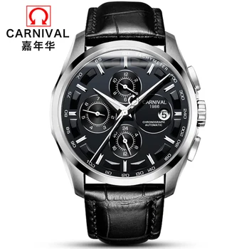 

Multifunction Automatic Watch Men Luxury brand CARNIVAL Mechanical Watches Calendar Week 24hour Luminous Waterproof Montre homme