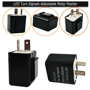 

Adjustable 12V 2 Pin Frequency LED Flasher Relay Turn Signal Blinker Indicator Electronic Relay Motorcycle Motorbike Accessories
