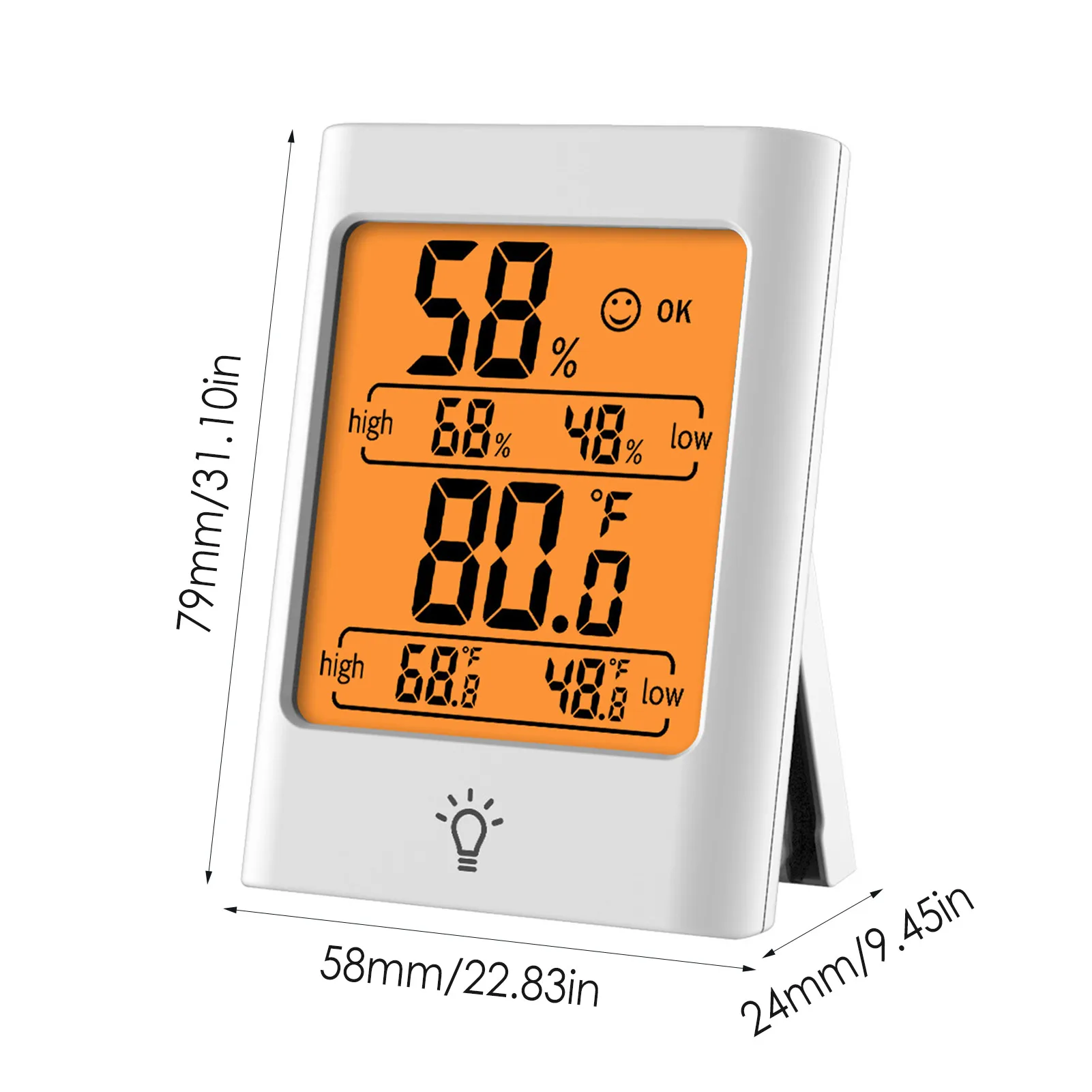 Digital Hygrometer Indoor Thermometer Temperature Humidity Meter Mini  Weather Station Room Thermometer With Touch Back Light