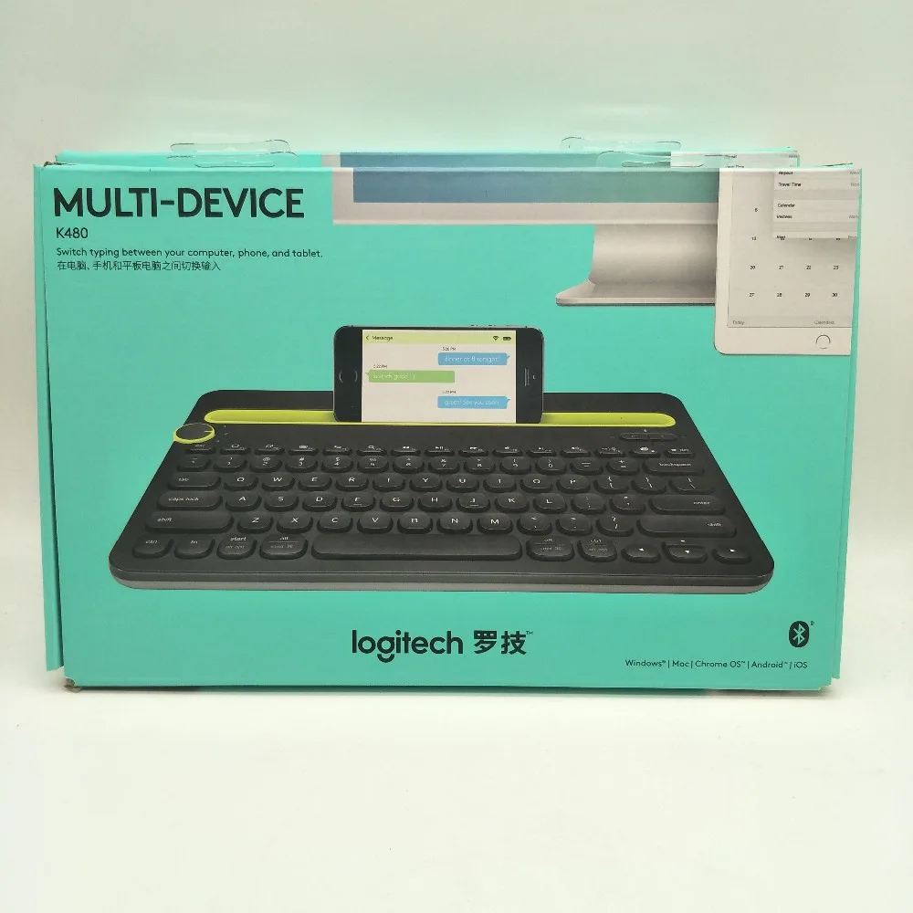 Logitech K480 Multi-Device Bluetooth Keyboard Portable Phone Pad Holder Mini for Windows MacOS iOS Android Pads | Компьютеры и офис