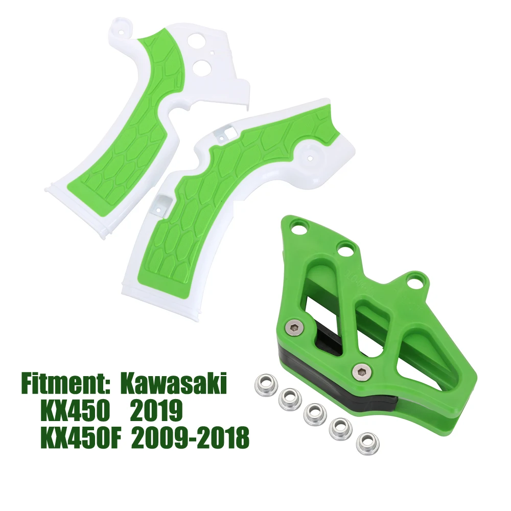 Set Пластик крышка Боковая Рама гвардии протектор для KX450F KX 450F KXF450 KX-F 450 2009 2010- KX450 KX 450 - Цвет: Set