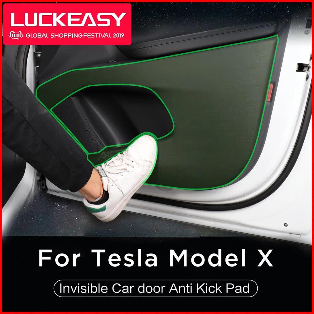 LUCKEASY for Tesla Model X- hide car door Anti Kick Pad Protection Side Edge Film Protector Stickers