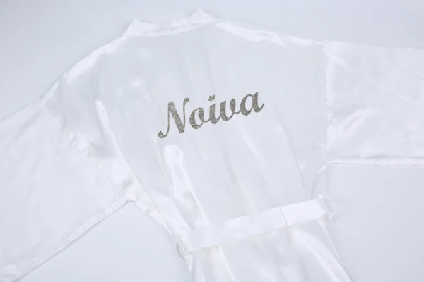 Комплект из 2 предметов, блестящий серебряный халат noiva, короткие тапочки для невесты, португальский халат, атласное кимоно для невесты, женские одеяния - Цвет: noivaglittersilver