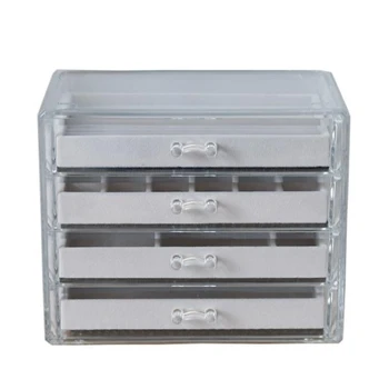

4 Drawer Jewelry Box - Detachable Partition Tray for Storing Dresser, Countertops and Countertops - Earrings, Bracelets, Necklac