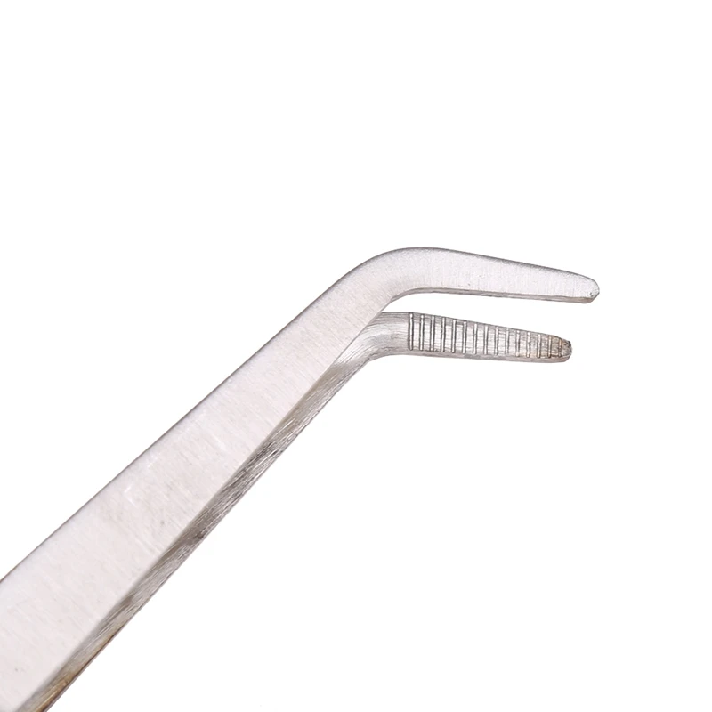 Straight Curved Tip Selflock Tweezer Cross Locking Jeweler Jewelry Making Tool