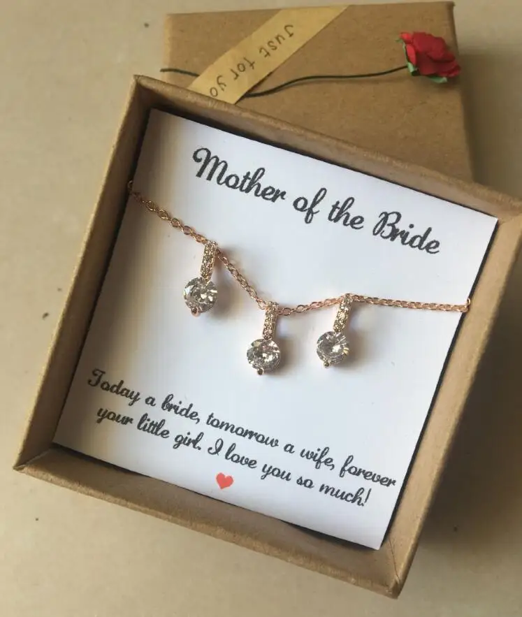 Personalized Bridesmaid Gift clear crystal  Bridesmaid Jewelry Set white Bridesmaid Earrings Necklace Bracelet  Bridal Party Gift