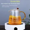 طقم شاي زجاجي مقاوم للحرارة بسعات متعددة من BORREY 4