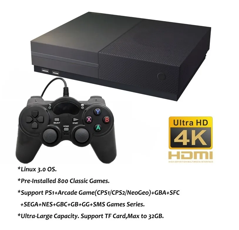 PS1 игровая консоль 64Bit 4K HD HDMI выход Ретро 800 классические Семейные Ретро игры ТВ 4G XPRO джойстик для подарка xbox ones