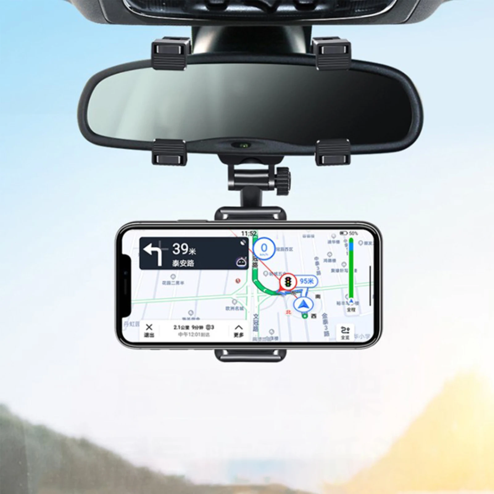 Adjustable 360 Rotation Car Mount Rearview Mirror Phone Holder Bracket Stands For Universal Smart Mobile GPS | Автомобили и