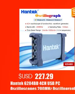 Hantek 6254BC PC USB осциллограф 4 CH 250MHz 1GSa/s функция записи и воспроизведения сигнала