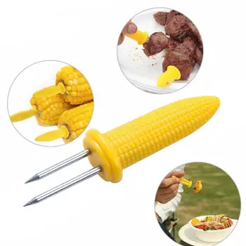 

6pcs New Outdoor Barbecue Tools Fruit Fork Small Stainless Barbecue Creative Needle Fork Corn Kitchen Corn Tools Steel Hold
