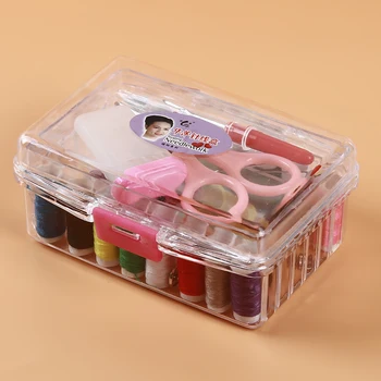 

1 Set Sewing Tool Pack Kit Thread Threader Needle Tape Measure Scissor Thimble with Storage Box Sewing Tool Accessory