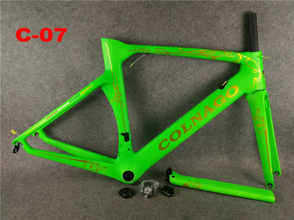7 CONCEPT Frameset -Gold logo Green frame 