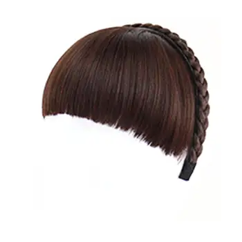 

New Short Braid Blunt Bangs Natural Tidy Hairpieces Hair Extension Clip-In WIG Resistant WTB Heat Synthetic Hair Synthetic L5Z3