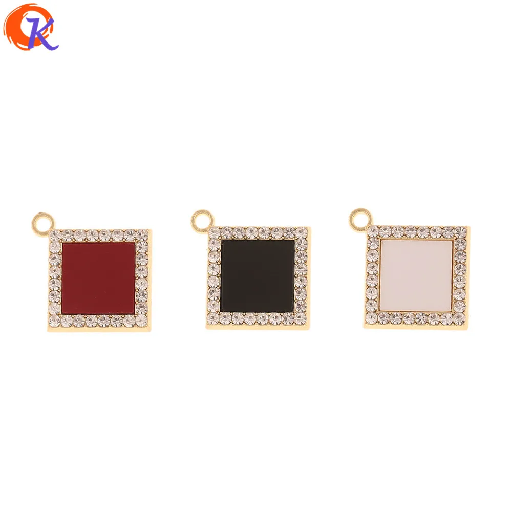 

Cordial Design 50Pcs 17*17MM Jewelry Accessories/Rhinestone Charms/Hand Made/DIY/Square Shape/Jewelry Making/Earring Findings