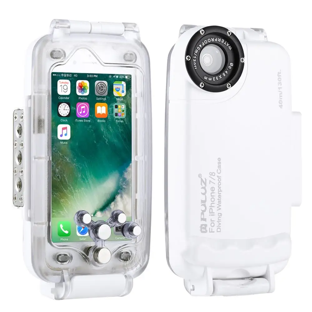 TSMC iPhone XS Max/XR/XS подводный корпус 40 м/130 футов Дайвинг телефон защитный чехол Серфинг Плавание Подводное плавание фото Прямая поставка - Цвет: iPhone7-8