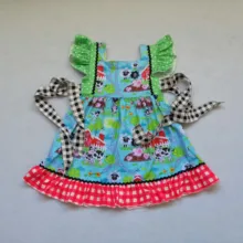 Повседневная одежда для малышей; летнее Эксклюзивное платье для девочек с короткими рукавами и принтом фермы