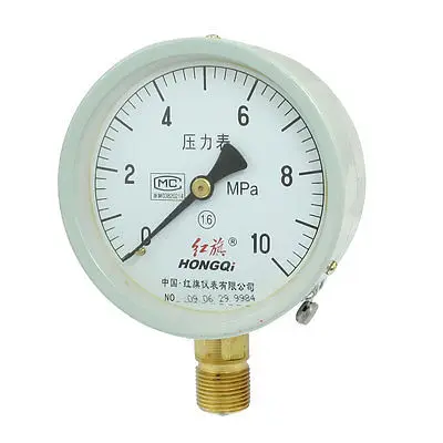 

1/2" NPT Thread 0-10MPa Round Face Water Air Pressure Gauge