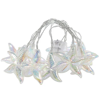 

1.5m 10 Bulb Shell Bright Portable Battery Warm Light Led Seahorse Party Home Marine Bedroom Decoration String Lamp