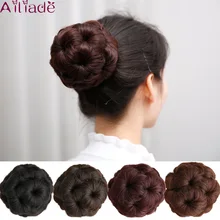 AILIADE булочка пончик-шиньон с зажимом для когтей для женщин высокая температура синтетического волокна заколки для волос в эластичных накладных волос