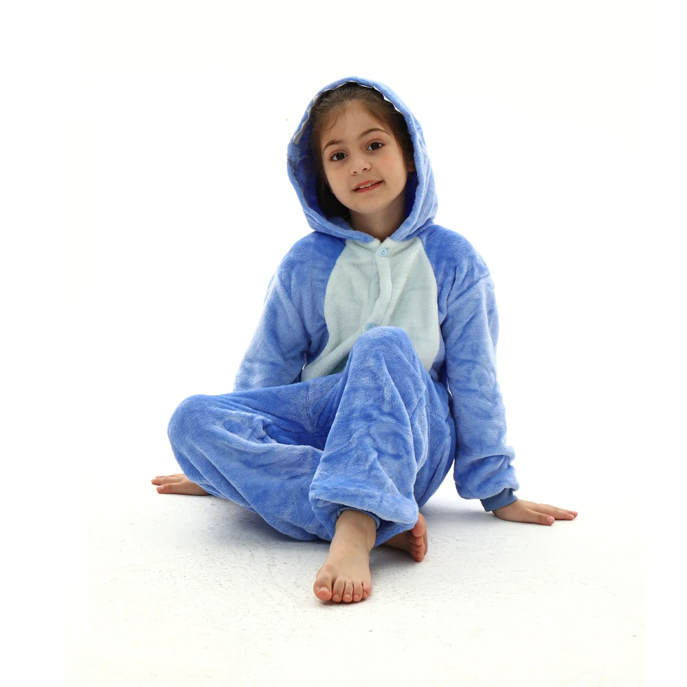 inverno flanela quente sleepwear meninos meninas animais macacões