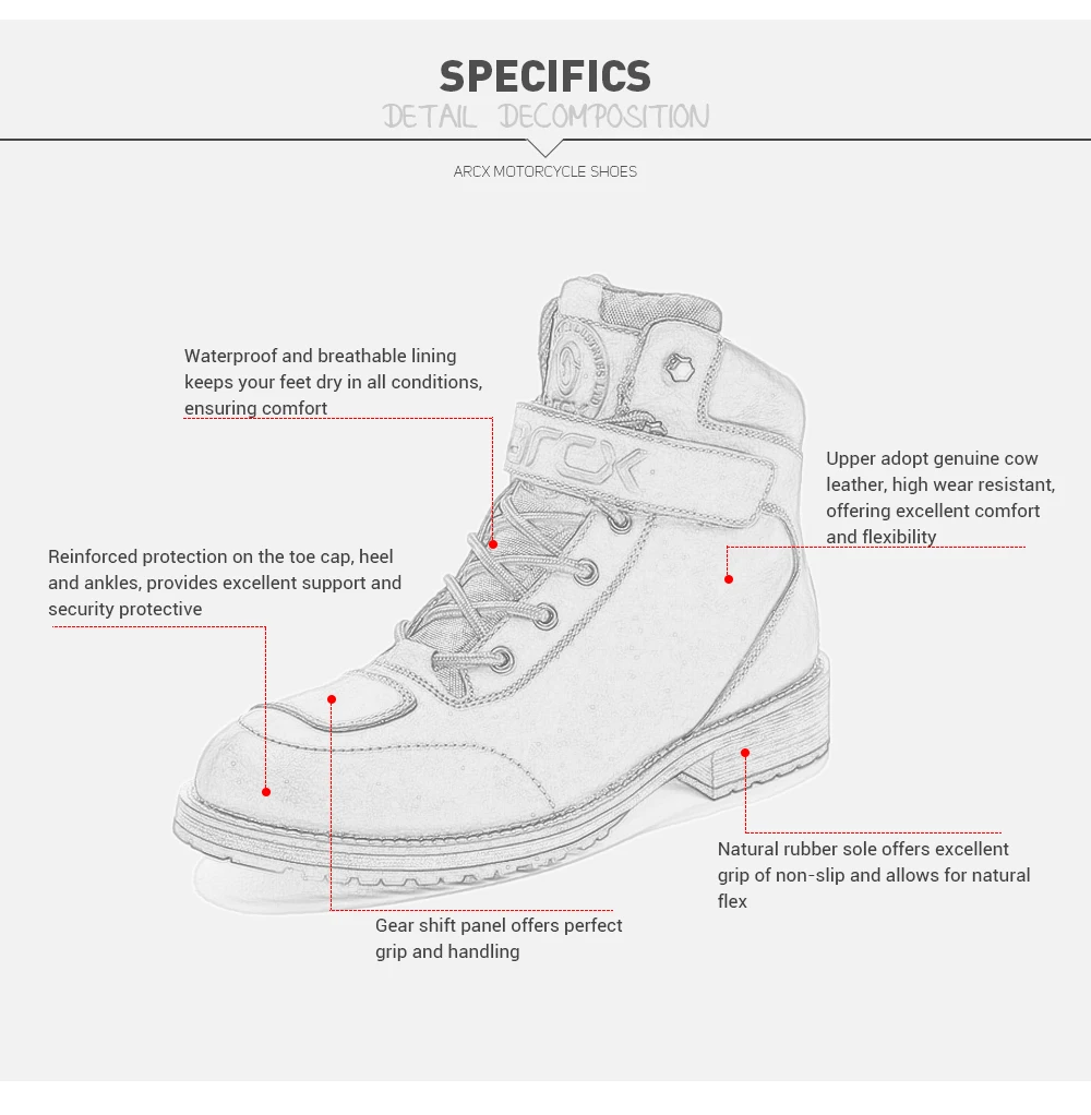 ARCX/кожаные ботинки в байкерском стиле; винтажные байкерские ботинки; мужские водонепроницаемые ботинки для мотокросса; мотоциклетная обувь для путешествий на четыре сезона