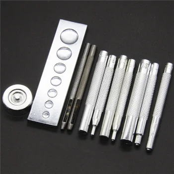 

Leather Punching DIY Leather Craft Tool Die Hole Punch Snap Fasteners Press Studs Rivet Setter Base Kits