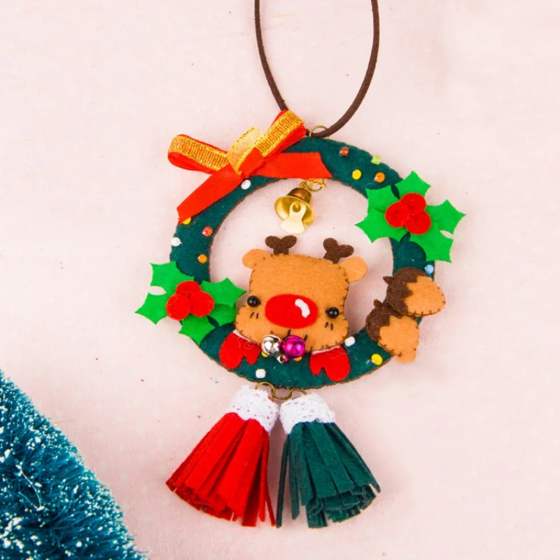 

Non-Woven Christmas Decoration Felt Christmas Tree Hanging Ornament Handicraft Material Bag DIY Cloth Craft Material Kit