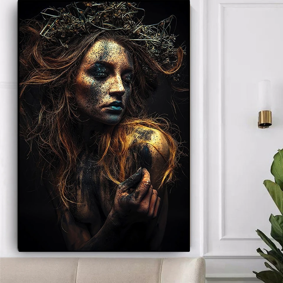 Norse-Mythology-Black-And-Gold-Tattoo-Women-Canvas-Painting-Posters-and-Prints-Scandinavian-Cuadros-Wall-Art (1)