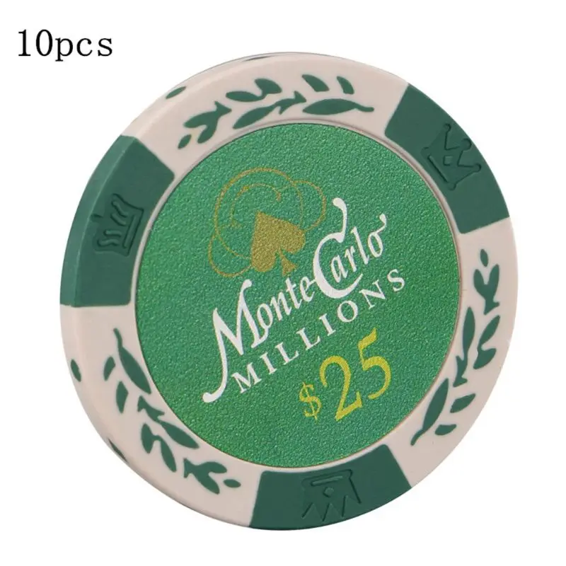 Лидер продаж 10 шт. фишки для покера Монте-Карло казино пшеничные монеты баккарат Техасский Hold'em чип 14 г