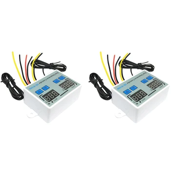 

2x Dual Digital Thermostat Temperature Controller Two Relay Output Thermoregulator XK-W1088 110V-220V & 12V