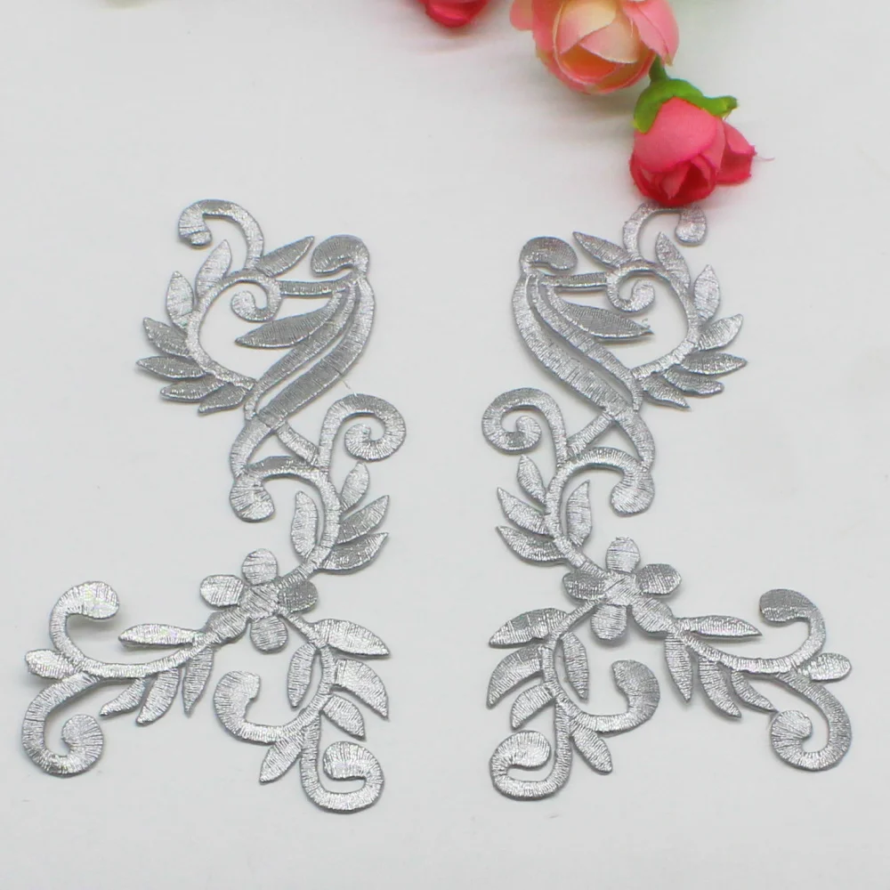 3 пары/партия зеркальные Аппликации из железа с вышитыми нашивками золотого и