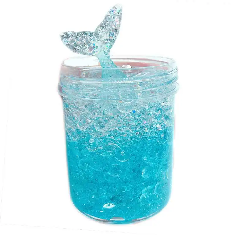 blue 140g 140 г цветной Лизун Русалка Кристалл грязи глина Нетоксичная безопасность DIY игрушки для детей Пластилин для детей полимер клей для слаймов слайм - Цвет: blue 140g