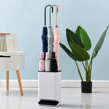 

Nordic Style Umbrella Stand Holder Plastic Storage Rack Detachable Water-Proof Six-Hole Long Handle Indoor Home Office Decor