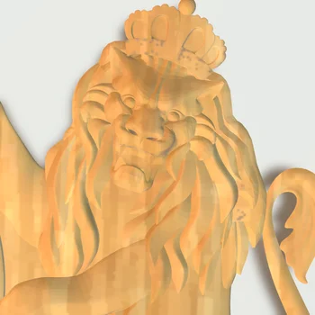 

A paif of lions with crown relife 3D file CNC router carving ArtCAM Aspire Types usage .STL .max format